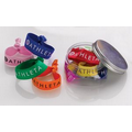 6 Piece Fold Over Hair Ties in Plastic Square Jar (Includes Hair Ties)